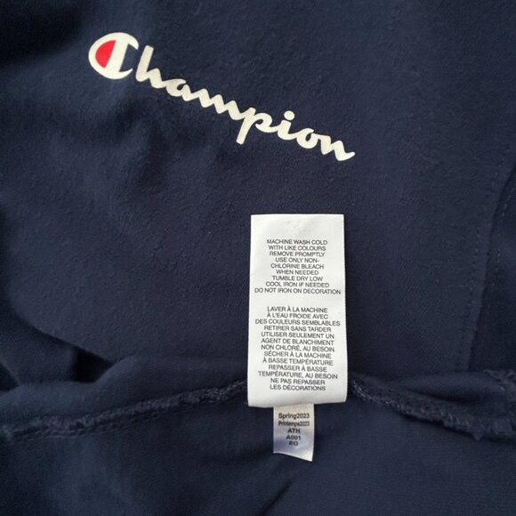 Champion Navy Blue Hoodie Men’s Size Medium – Pullover kangaroo pocket - Picture 8 of 8